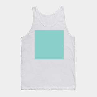 Solid Blue Sea Foam Light Blue Monochrome Minimal Design Tank Top